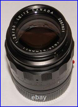 90mm Tele-Elmarit f/2.8 M-mount first version 1968 Leitz Leica Canada black