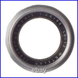 ELMARIT 2.8/90 Leitz Leica M camera lens RF Mint leather case Museum condition