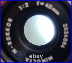 EXC+5 withHood, Filter? Minolta M Rokkor 40mm f/2 For Leitz CL CLE from JAPAN E96