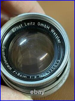 Ernst Leitz GMBH Wetzlar Summicron F-5cm 12 Nr. Camera Lens Leica Caps