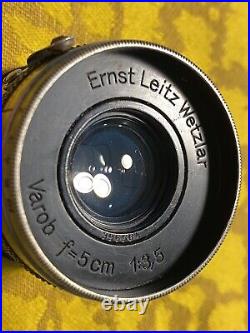Ernst Leitz Wetzlar Varob Lens F= 5cm 13,5 Serial Number 396564 For Leica