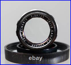 Exc++ Leitz Leica Canada 90mm F2.8 Tele-Elmarit M Fat Ver 1 Black Tele Lens