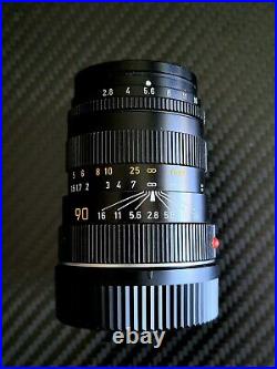 LEICA Tele Elmarit-M 90mm f/2.8 Lens E39 Black Leitz Thin #11800