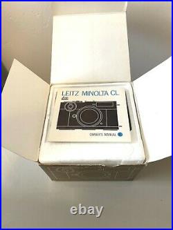 LEITZ MINOLTA CL CAMERA With40MM & 90MM LENS, FILTERS, CASES, MANUAL ORIGINAL BOX
