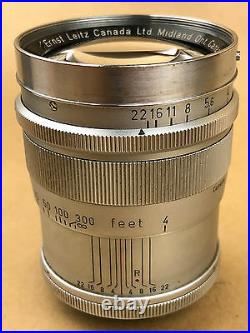 Leica 12.5cm f/2.5 Leitz Hektor Lens Midland Canada #1223740 with Shade and Caps