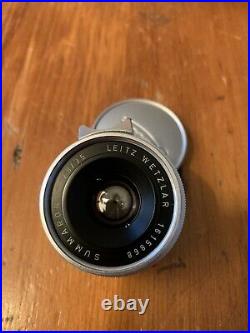 Leica 35mm F2.8 Summaron-M Chrome / Silver Leitz Lens CLAd