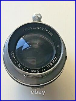 Leica Ernst Leitz Wetzlar Summar f=5cm 12 #208402 1937 Vintage Telescopic Lens