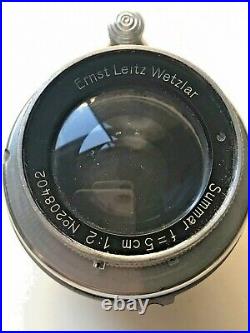 Leica Ernst Leitz Wetzlar Summar f=5cm 12 #208402 1937 Vintage Telescopic Lens