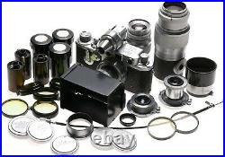 Leica IIIf self timer 5x LTM lenses case kit accessories 35mm film Leitz camera