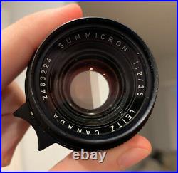 Leica LEITZ SUMMICRON-M 35mm f/2 Wide Angle Lens Black