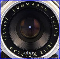 Leica Leitz 35mm Summaron F2.8 11106 Chrome M3 Lens +eyes Attachment +cap