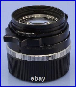 Leica Leitz 35mm Summilux F1.4 Elc M Black 11870 Lens +12504 Shade +caps Nice