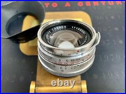 Leica Leitz 35mm f/1.4 Summilux-M 1st Version Steel Rim withOllux Hood 1960 Rare