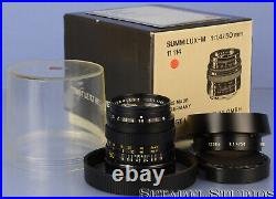 Leica Leitz 50mm Summilux- F1.4 2nd V 11114 Lens +caps +12586 Shade +box Nice