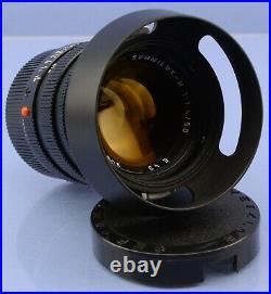 Leica Leitz 50mm Summilux-m F1.4 11114 Black Lens +caps +12586 Shade +box Late #