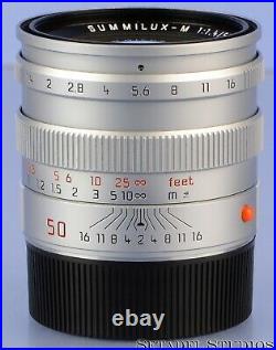 Leica Leitz 50mm Summilux-m F1.4 Chrome 11855 Pre Asph M Lens Brass +caps Mint