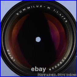 Leica Leitz 75mm Summilux-m 11815 F1.4 Canada Lens +caps +box Clean Nice