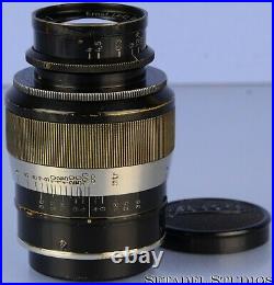 Leica Leitz Elang 90mm Elmar F4 Fat 1st V Black Nickel Sm Lens +caps Clean Nice