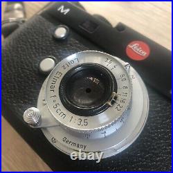 Leica Leitz Elmar 50mm F/3.5 Lens L39 Screw Mount Rare Red Scale Diamond