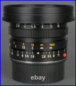 Leica Leitz Elmarit-M 21mm f2.8 E60 6 Bit 6Bit Coded! Finder Hood Filter Case