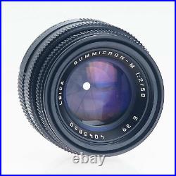 Leica Leitz M 50mm F2 6-Bit E39 Summicron Standard Rangefinder Lens Black 11826