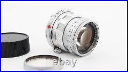Leica Leitz Summicron-M 50mm F2 Rigid Lens-Silver Chrome Red Scale-YYE CLA