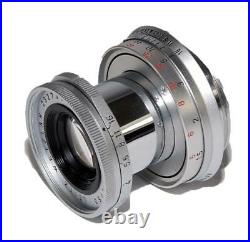 Leica Leitz Wetzlar Elmar-M 50mm F2.8 Lens, Case Box. Silver Chrome LN Condition