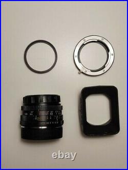 Leica Leitz Wetzlar Elmarit-R 28mm f/2.8 2cam with EF adapter, 49mm front ring