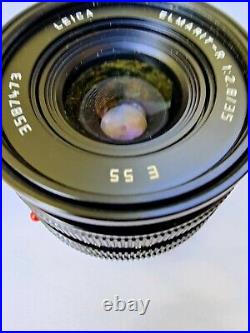 Leica Leitz Wetzlar Elmarit-R 35mm f/2.8 Lens with Caps Germany 3587473 Nice