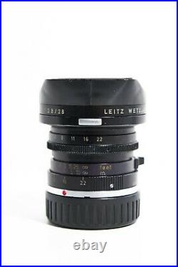 Leica M 28mm f/2.8 Lens ELMARIT-M Leitz Canada ver. II 1978 with original hood