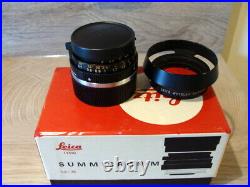 Leitz Canada Leica Summicron-M 2/35mm V II Serviced 2018/ Hood Box