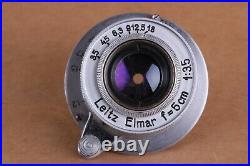 Leitz Elmar 3.5/50 mm RF M39 Lens LEICA Zeiss Eleitz Wetzlar Silver