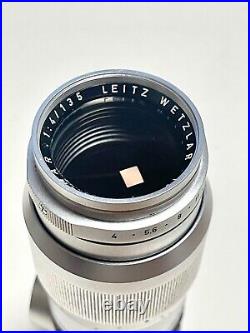 Leitz Leica 135mm F4 Elmar M Bayonet Mount Original Caps