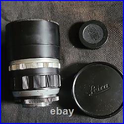 Leitz Leica 200mm f/4 Telyt M39 Screw Mount Lens Built in Hood