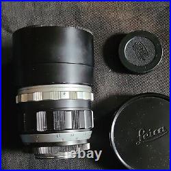 Leitz Leica 200mm f/4 Telyt M39 Screw Mount Lens Built in Hood