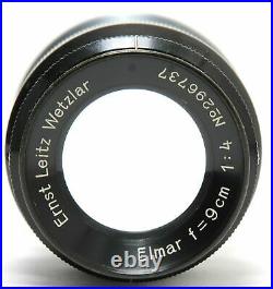 Leitz Leica Elmar 4/9cm black/chrome screw mount 15 blades