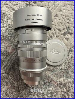 Leitz Leica Summarex 8.5cm f/1.5 LTM M39 Lens original Leitz Hood