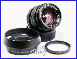 Leitz Leica Summicron 50mm 2.0 Ver. II 11817 + 12585 Hood MUST SEE! (2886)