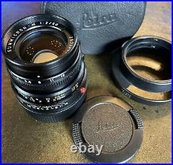 Leitz / Leica Summicron-m 50mm f/2 optics mint with case and hood