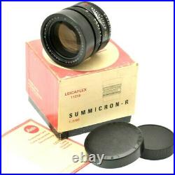 Leitz Summicron R 90mm f/2 Lens Leica R Leicaflex 3 cam Boxed Leitz Canada caps