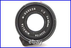 MINT+++? Minolta M Rokkor 40mm f/2 For Leica M Leitz CL CLE From JAPAN