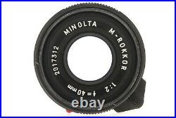 MINTMinolta M-Rokkor 40mm F/2 For Leitz Leica CL CLE Lens From JAPAN