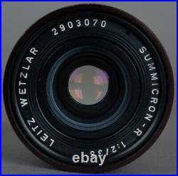 Mint- Leica R Leitz Wetzlar Summicron-R 35mm f2 Prime Wide Angle 3CAM woW