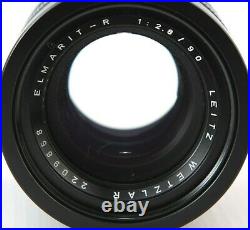 N. MINT with Filter? Leica Leitz Wetzlar Elmarit-R 90mm f/2.8 2 Cam Portrait Lens