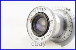 Near Mint Leica Leitz Elmar 5cm 50mm F/3.5 L39 Red Scale Lens from Japan #1125