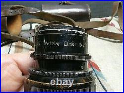 Rare EARLY Ernst Leitz Wetzlar Elmar Non-Standard 4.5/135mm #370 withCase 1920-30