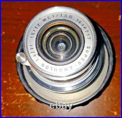 VINTAGE leica leitz wetzlar super-angulon 21mm f/4 lens germany era 1958