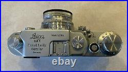 Vintage 1946 Ernst Leitz Wetzler DRP Leica IIIc camera with Summitar f/2 lens