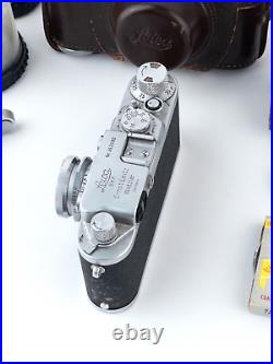 Vintage Leica DRP Ernst Leitz Wetzlar Film Camera 35mm Rangefinder with 3 Lenses